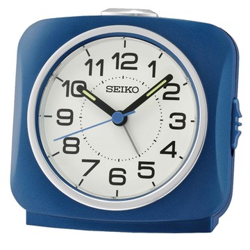 SEIKO 精工 嗶嗶聲 靜音 貪睡鬧鐘(QHE194L)藍/9.4X9.5cm