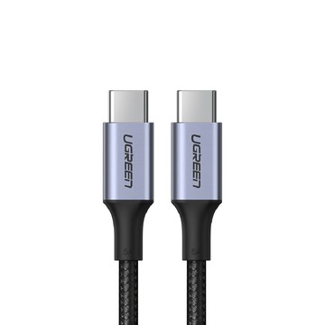 UGREEN 綠聯 Type-C-Type-C 5A快充電線/傳輸線 金屬殼編織線  2m  1條  Black