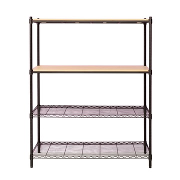 dayneeds 日需百備 松木層架  4層  120 x 45 x 150cm  黑框原木