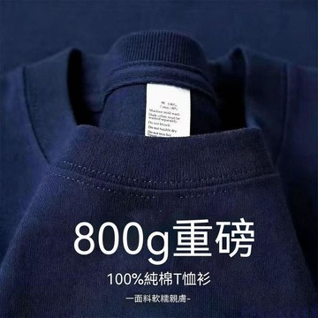 台灣现貨 800g重磅純棉短袖T恤 純色打底衫 素色短袖上衣 寬鬆T恤 男女同款純色T恤  厚磅T恤 夏季上衣 大碼上衣