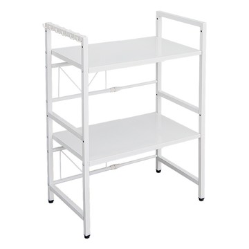 【Y HOUSE】多用途伸縮收納架/電器架/廚房架/置物架-雙層白色