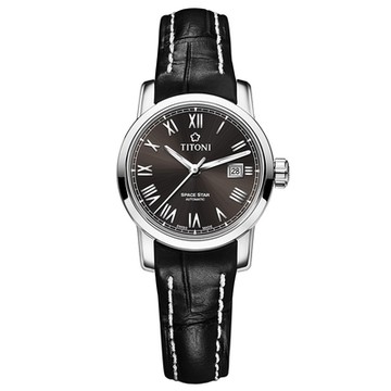 TITONI 梅花錶 天星系列 簡約羅馬機械腕錶 新年禮物 推薦 送禮 28mm / 23538S-ST-570