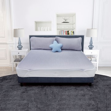 【多利寶寢具】INDIAN 簡約條紋涼感紗冰晶COOL涼墊-雙人-紫