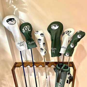 Malbon golf 高爾夫球桿套全家桶 木桿套推桿套刺繡皮質桿頭套
