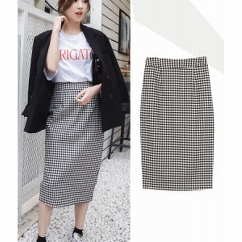 ギンガムチェック スカート レディース ミモレ丈 タイトスカートハイウエスト スリット 夏スカート コーデ カジュアル オフィス シック 通販 Lineポイント最大1 0 Get Lineショッピング