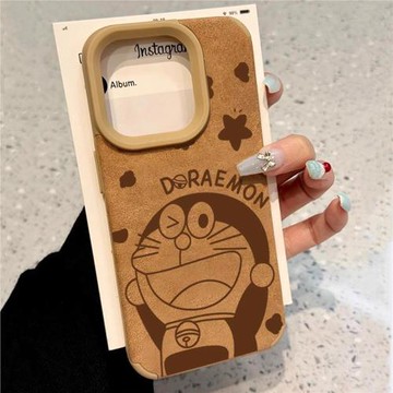 適用蘋果16promax手機殼iphone14保護套女新款13日韓叮當貓卡通plus翻毛皮軟殼15pro全包防摔12男士11可愛pro