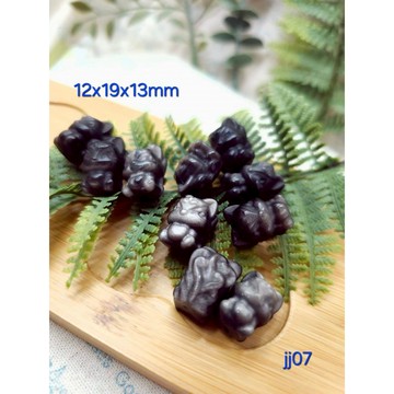 黑曜石狐狸寶寶水晶文玩玉石木頭串珠配件jj07