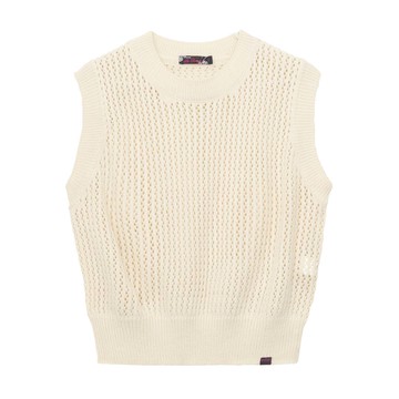 5th STREET｜女裝｜簍空針織背心｜灰卡其