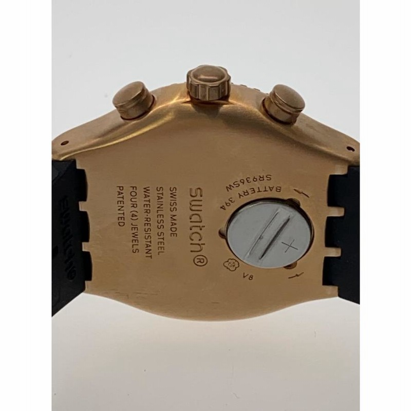 SWATCH◇STAIN SHEEN/クォーツ腕時計/アナログ/ラバー/BLK