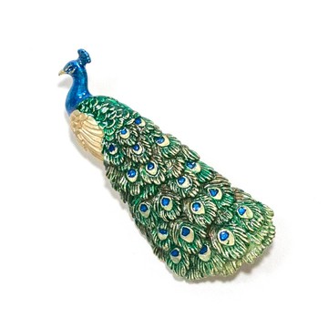 【Palnart Poc 官方正品】PB134 華羽孔雀胸針｜日本製 職人手工 華麗鳥類飾品 Peacock
