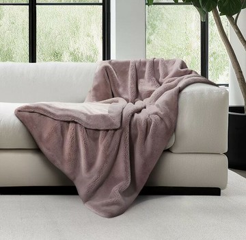 Mon Chateau 仿毛皮保暖毯 粉