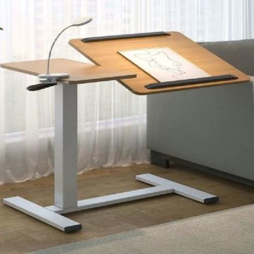 南洋楹木板牀邊桌 可移動升降 雙面翻轉款(可升降桌 筆電桌 床邊桌 臥室學習桌)