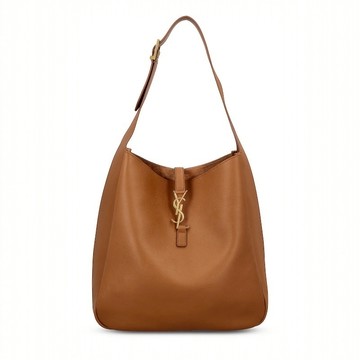 Saint Laurent 大款肩背包 717037 YSL Le 5 A 7 柔軟粒面皮革 Fox 狐棕色