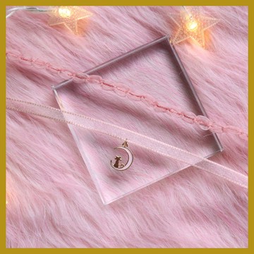 日韓軟妹少女風飾品 粉紅色頸帶項圈 choker頸鏈 短款鎖骨鏈項鏈