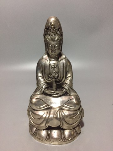 新品仿古器擺件古玩工藝品佛具銅器精品風水鎮宅 凈瓶觀音坐觀音