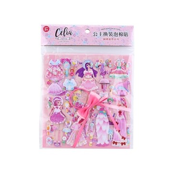 樂彩森林 CELIA公主換裝泡棉貼-蝴蝶緞帶(款式隨機出貨)