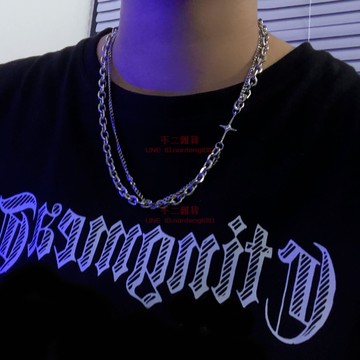 十字星拼接雙層項鏈 男女嘻哈簡約配飾 小眾設計百搭鎖骨鏈【不二雜貨】