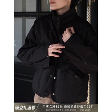 周浪清 短款棉服女2025新款冬季夾棉立領外套棉襖設計感夾克棉衣