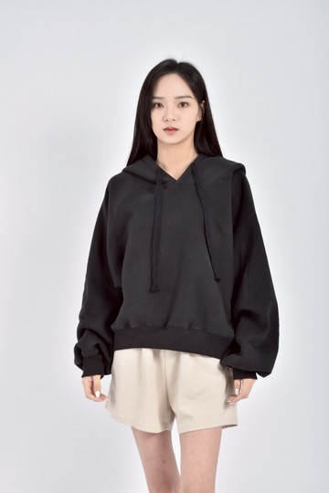 (2XL) the madre抽繩連帽黑色長袖上衣