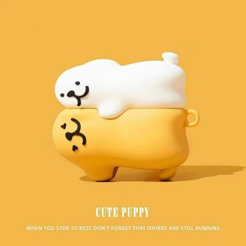 『百貨屋二號』卡通擁抱小狗airpodspro3硅膠無線藍牙耳機保護套蘋果2代軟殼