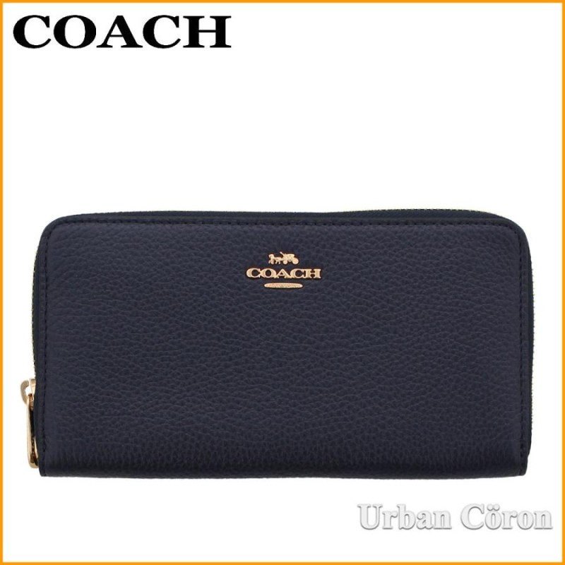 コーチ 財布 長財布 COACH C4451 ミッドナイト ペブルド レザー ロング