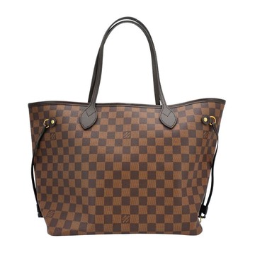 Louis Vuitton Damier Neverfull MM 棋盤格帆布肩背購物包