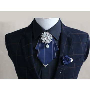 【拉福】領花超大超亮鑽領花新郎領結