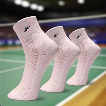 白色襪子男女款中筒夏季毛巾底加厚純棉防臭籃球羽毛球運動跑步襪