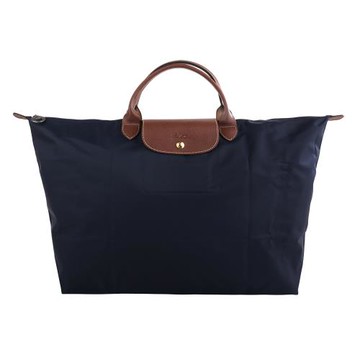 LONGCHAMP   Le pliage 短把拉鍊摺疊旅行包/海軍藍