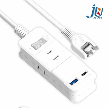 鉅玉經典｜20W智慧充電一開三插延長線 6尺  JY-213DC-6