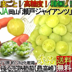 瀬戸ジャイアンツ 約1.2kg 岡山県産 秀品 JAおかやま 化粧箱入り 桃太郎ぶどう 岡山特産の皮ごと食べる高級白葡萄！