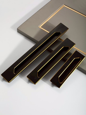 加長衣柜門拉手隱形 嵌入式抽屜暗拉手現代簡約櫥柜子門把手手柄