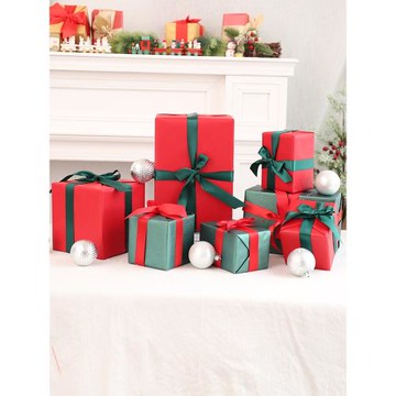 圣誕節裝飾禮盒堆頭禮物盒七件套發圣誕節商場櫥窗場景布置擺件