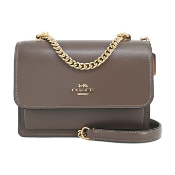 [平輸版] COACH Mini Klare 經典防刮皮革兩用風琴包(迷你/深石灰)