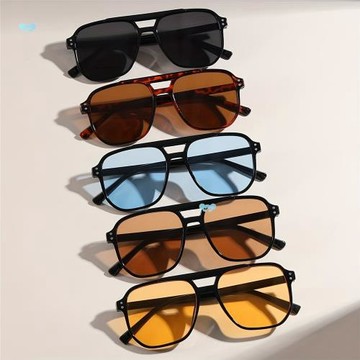 mens Fashionable Geometric Fashion Glasses with Double跨境
