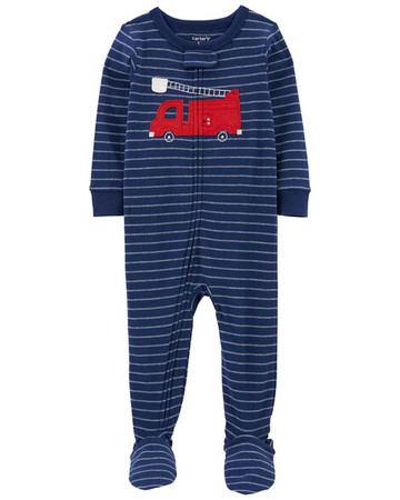 Baby 1-Piece Firetruck 100% Snug Fit Cotton Footie PJs