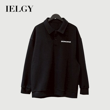 IELGY 男士寬鬆polo領設計小眾襯衫