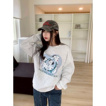 Velpro 現貨+預購｜101忠狗印花圓領大學T Oversize 加絨保暖衛衣 寬鬆 長袖上衣