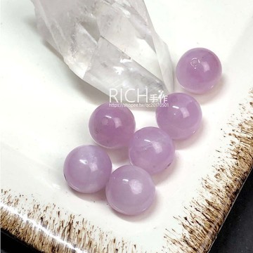 【Rich手作】高品 紫鋰輝圓珠散珠孔賽石散珠 水晶皇后 穩定情緒 療癒石 自帶貓眼 材料珠 DIY 水晶