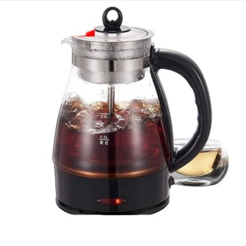 便利生活小物 110V 美規玻璃煮茶養生壺 1L 容量 臺灣專用附濾茶網 自動加熱家用電煮茶器