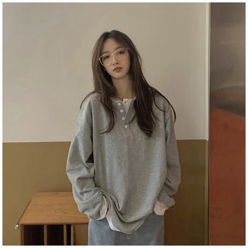 トップス レディース 重ね着風 秋冬 ゆったり 可愛い 大人可愛い きれいめ シンプル お洒落 大人女子 代 30代 韓国 韓国系 韓国風 韓国ファッション 通販 Lineポイント最大get Lineショッピング