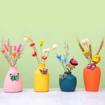 創意北歐風陶瓷小花瓶簡約客廳電視柜餐桌插花干花輕奢裝飾品擺件