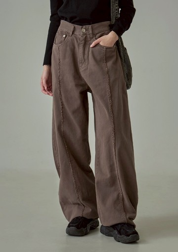 水洗做舊斜紋長褲