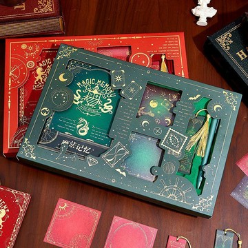 【開學季 一次備齊 材質安全】笔记本套装礼盒哈利波特魔法风精致高级学生手账本创意文具开学礼