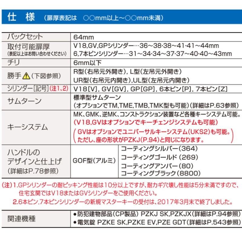 鍵 交換 GOAL,ゴール プッシュ・プル錠 PZK SK-5 GOF(2ロック型