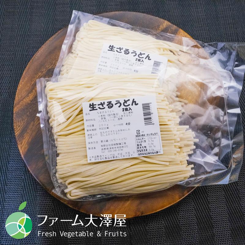 送料無料　長野県・須坂の生ざるうどん　2袋（4食）セット　甘みがありモチモチツルツルの生麺