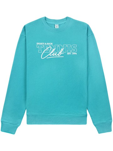 Sporty & Rich - 80s Tennis Club cotton sweatshirt - unisex - Cotton - M - Blue