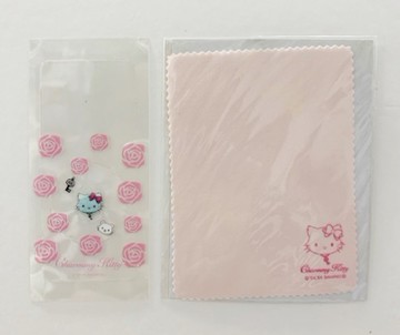【震撼精品百貨】寵物貓_Charmmy Kitty~三麗鷗 寵物貓手機銀幕貼紙(附擦拭布)-玫瑰花#56351