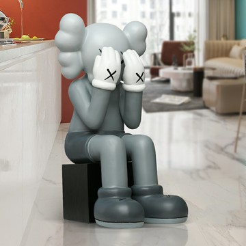 {可打統編 超低價}潮牌坐姿暴力熊落地擺件網紅店櫥窗裝飾品芝麻街公仔雕塑開業禮品