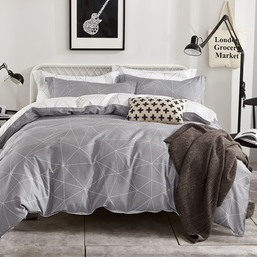 FOCA 韓風設計100%精梳棉三件式薄枕套床包組 獨立筒適用 床高35cm  加大  日光傾城